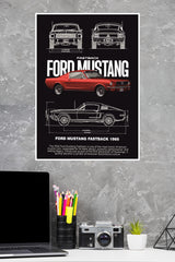 1965 Ford Mustang Fastback Poster | Cars Posters