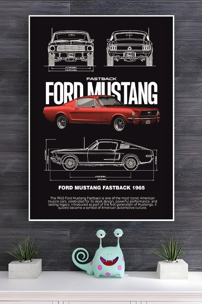 1965 Ford Mustang Fastback Poster | Cars Posters