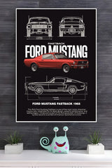 1965 Ford Mustang Fastback Poster | Cars Posters