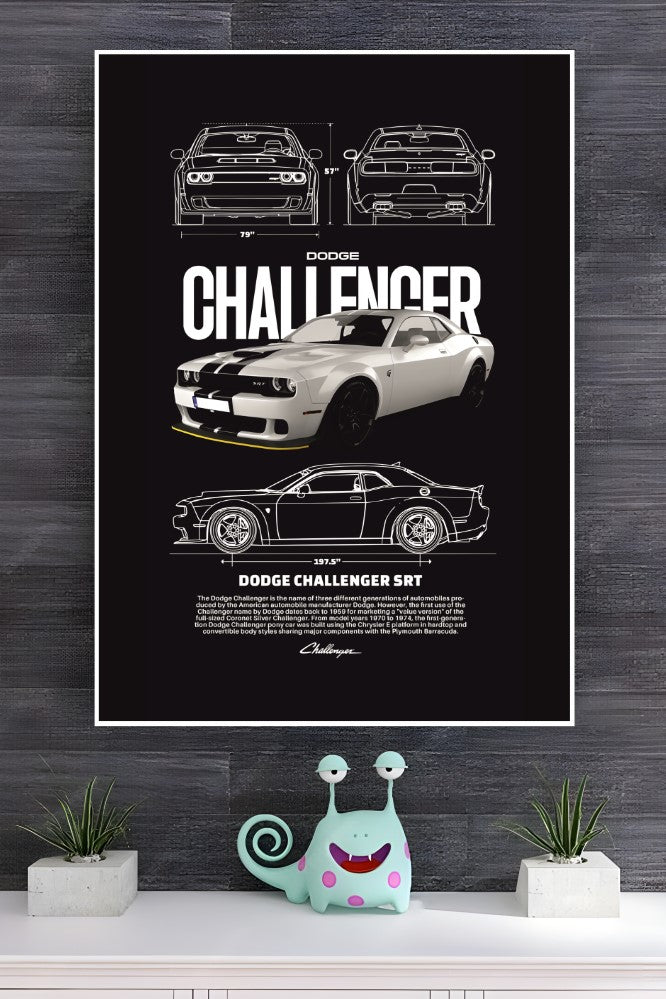 2018 Dodge Challenger SRT Hellcat Widebody Poster | Cars Posters