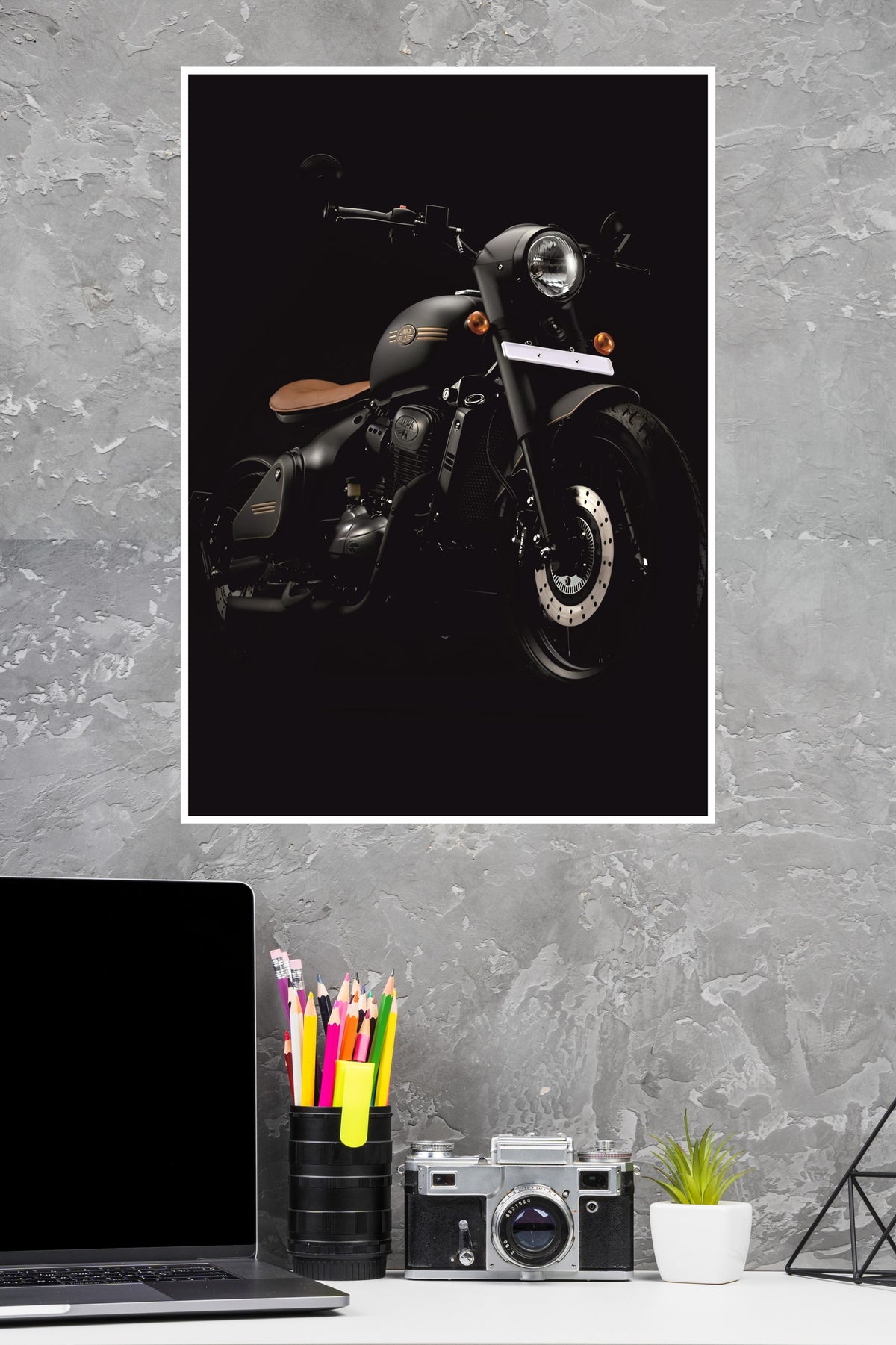 Midnight Cruiser Motorcycle Wall Poster | Bike Posters