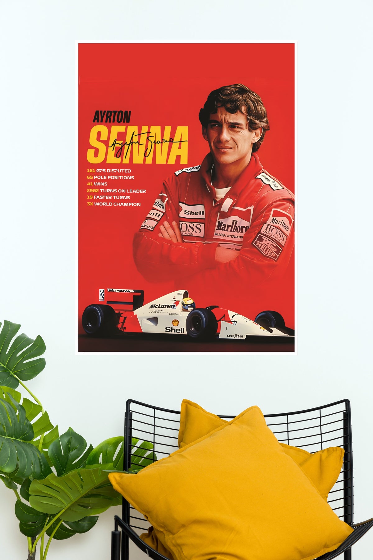 Ayrton SennaIn Red Poster | Formula 1 Posters