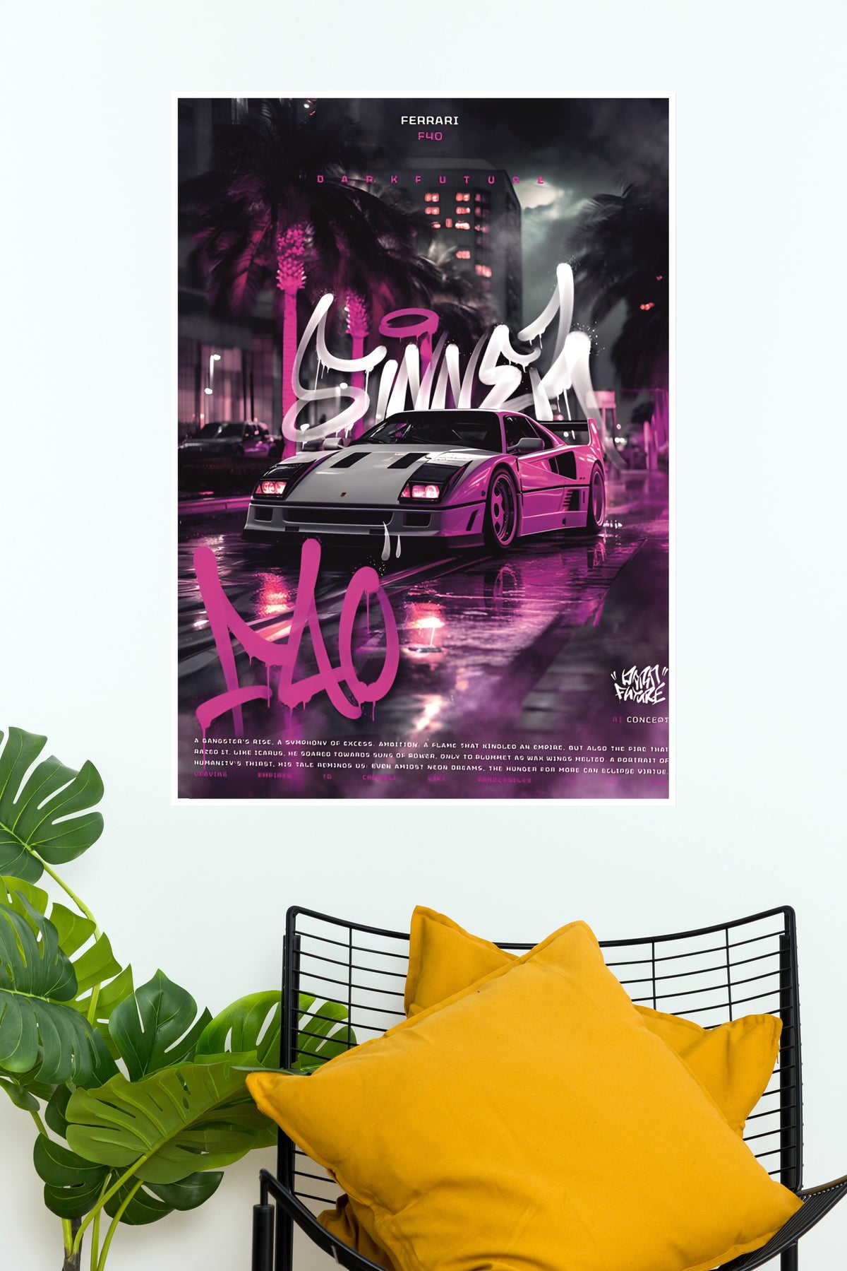 Ferrari F40 White Poster | Cars Posters