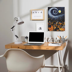 Swirls Over Sugarloaf Poster | Moon Light Sky Posters