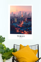 Tokyo at Dusk Neon City Lights Art Print Poster | City Posters