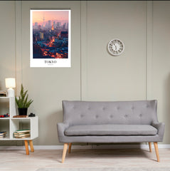 Tokyo at Dusk Neon City Lights Art Print Poster | City Posters