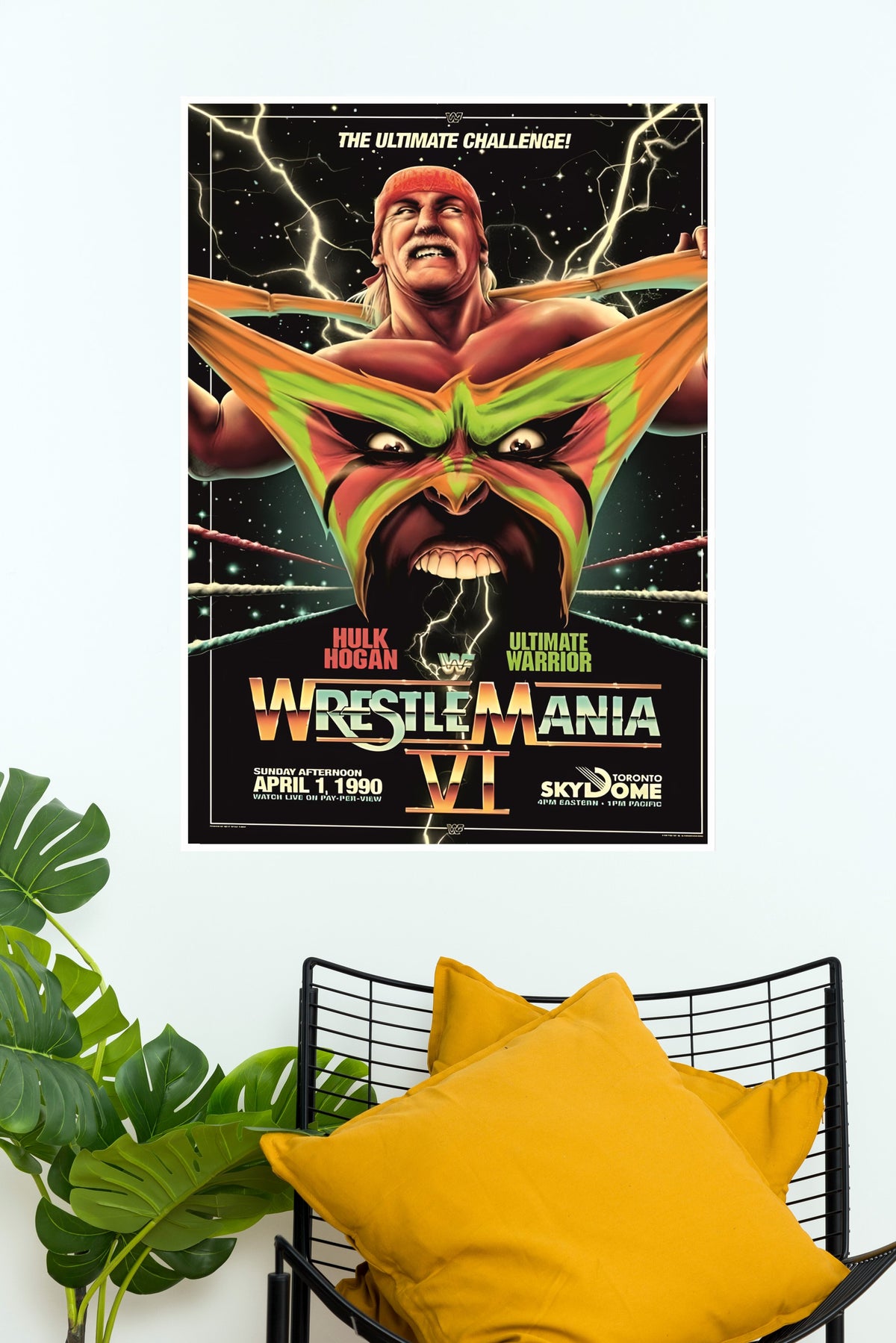 WWE Wrestle Mania VI1990 Retro Poster | WWE Champions Poster