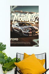 White Mustang Poster | Cars Posters