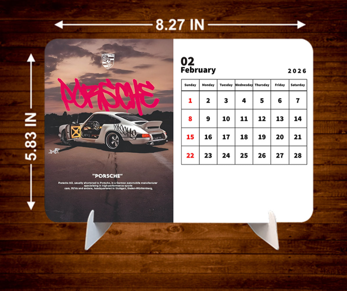 SUPER Car Premium Table Desk Calendar
