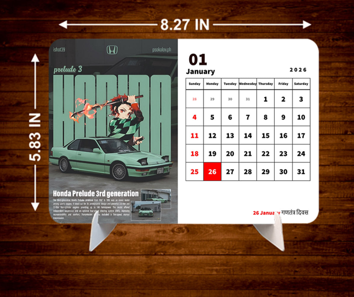 Car Collection Premium Table Desk Calendar