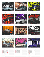 Luxury Car Collection Premium Table Desk Calendar