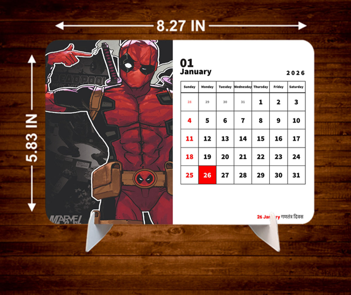SUPER HERO Premium Table Desk Calendar