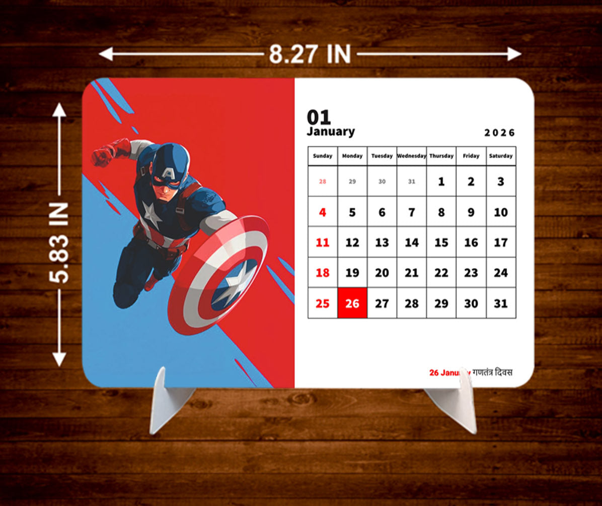 SUPER ANIME HERO Premium Table Desk Calendar