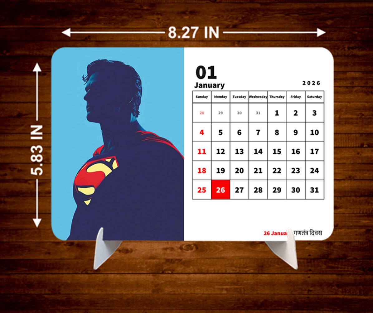 SUPER MAN Premium Table Desk Calendar