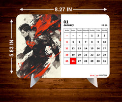 SUPER HERO MAN Premium Table Desk Calendar