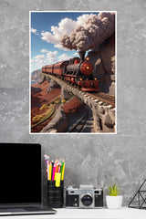 Scenic Skyline With Train Poster | Art Posters