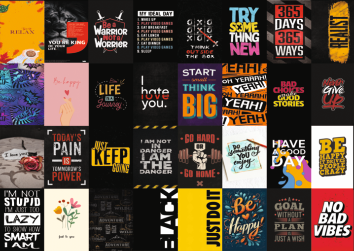 Self Motivation Wall Collage Kit - A4 Size Wall Posters Set
