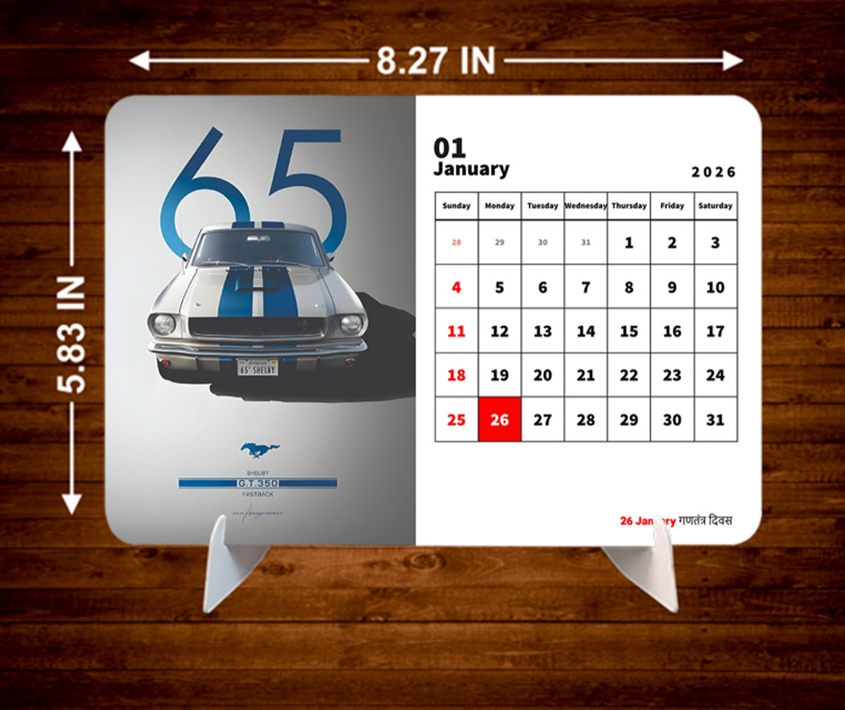 Shelby Mustang Premium Table Desk Calendar