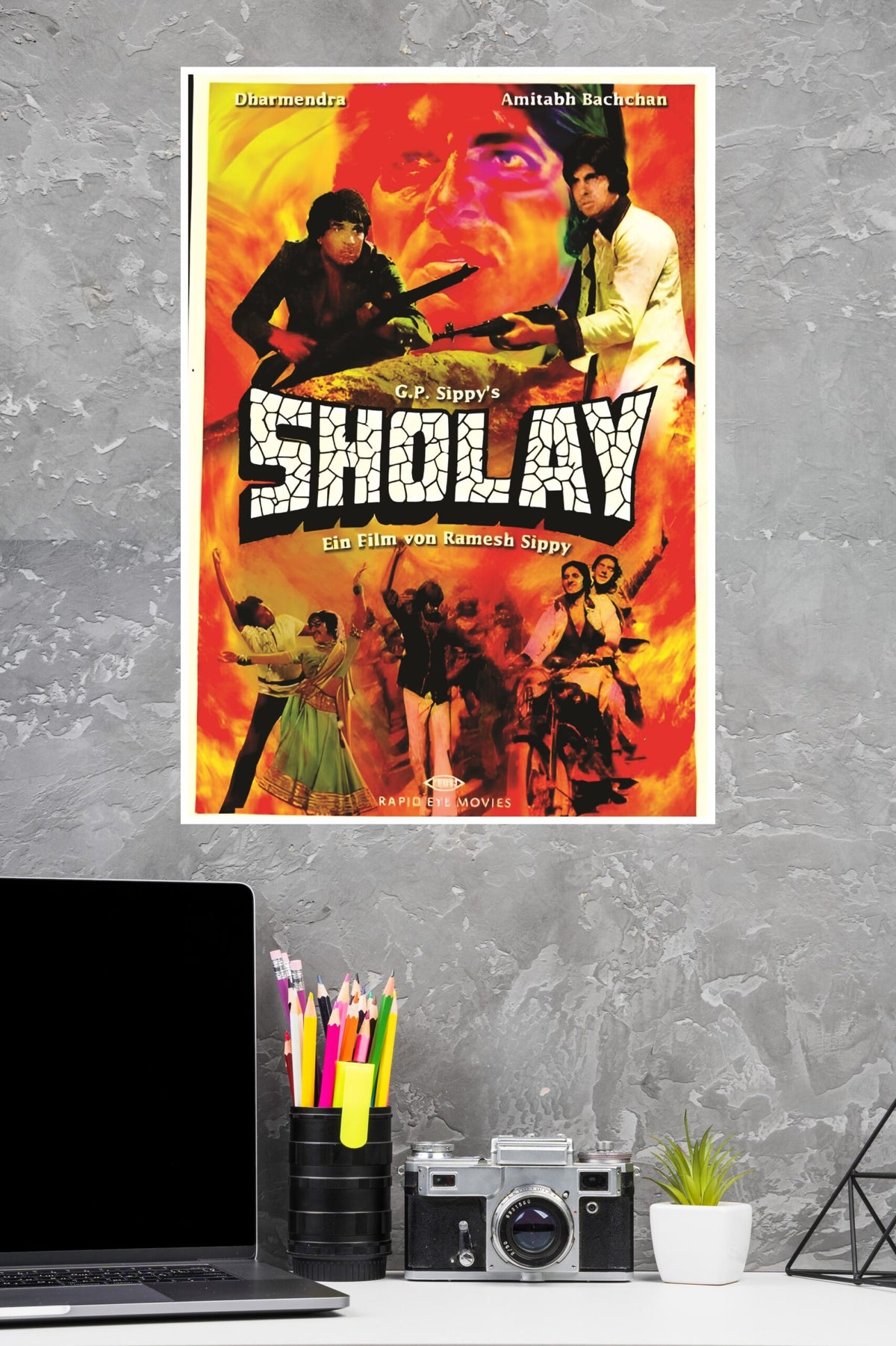 Sholay 1975 Movie Poster Bollywood Posters The Poster Valley Sholay 1975 Movie Poster Bollywood Posters The Poster Valley
