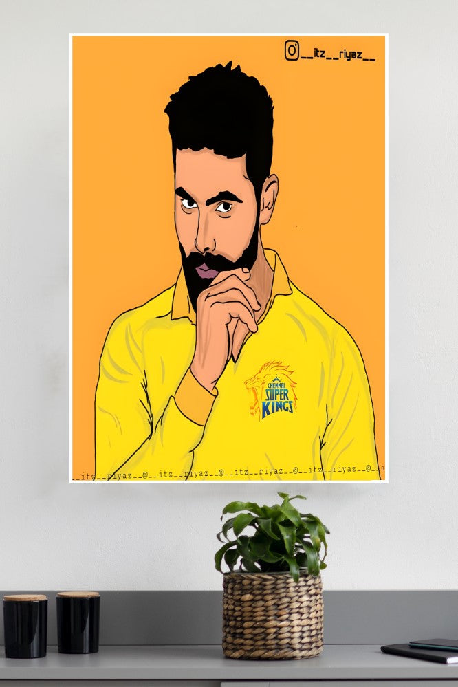 Sir Ravindra Jadeja Poster | Cricketers Posters | Sports Poster