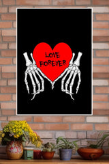 Skull Finger Love Forever Poster| Love Posters