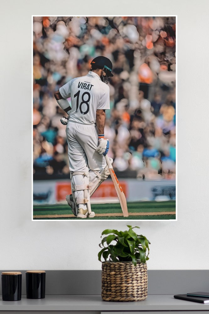 Smiling Virat Kohli Portrait Poster | Cricketers Posters | Sports Poster