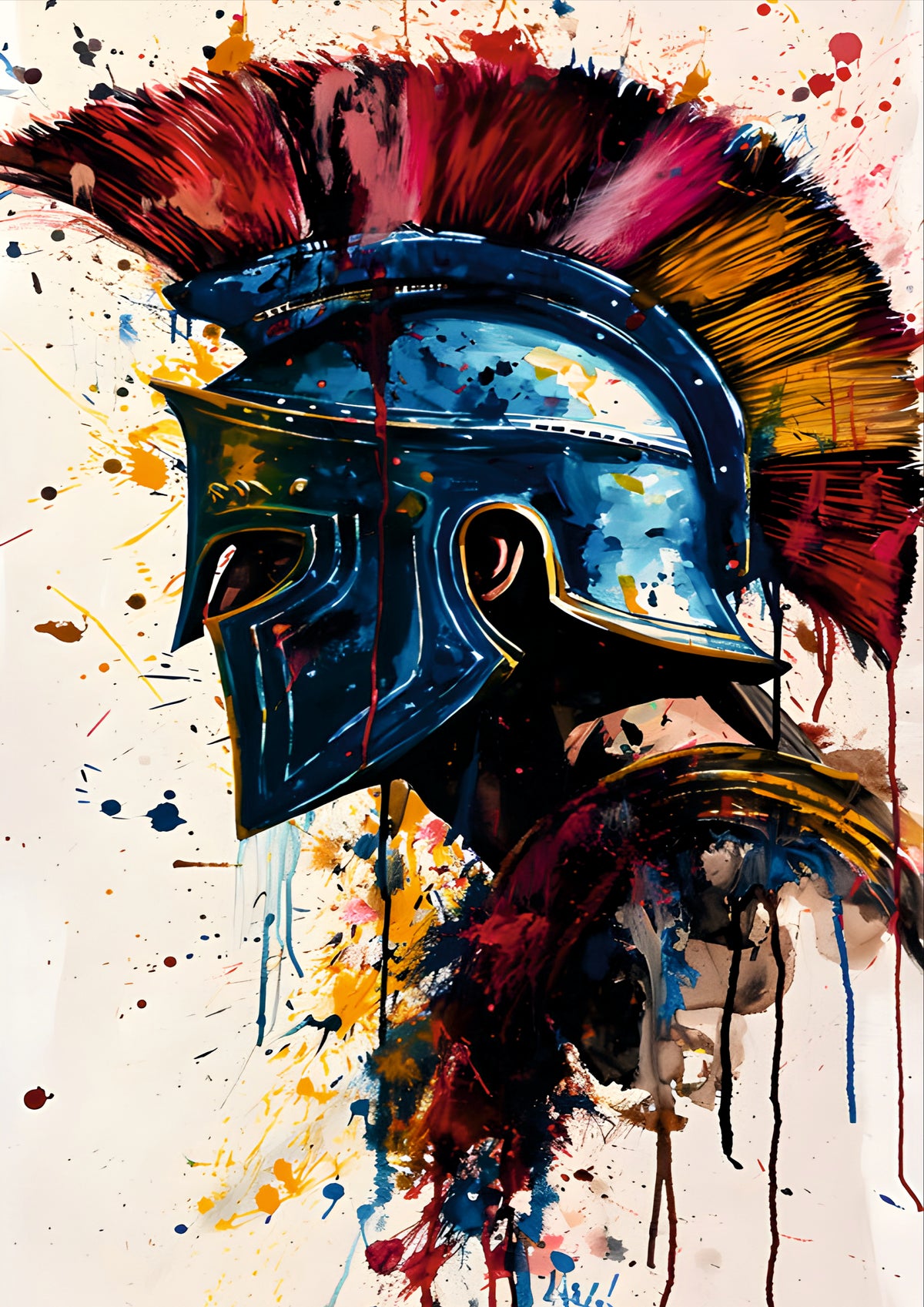 Spartan Warrior Helmet Abstract Art Poster (Game Poster)