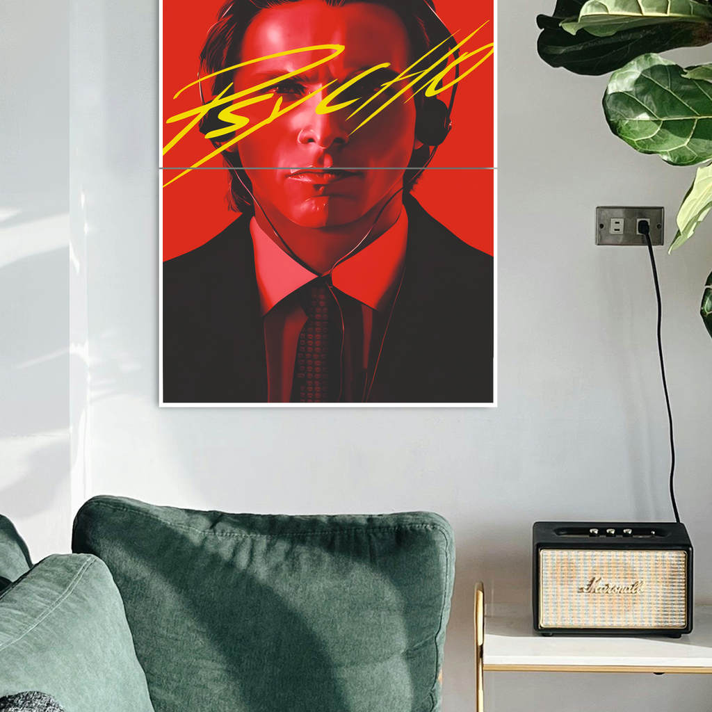 American Psycho Poster | 2 Split Wall Art | Patrick Bateman Movie Decor ...