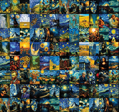 Moonlight Sky Wall Collage Kit - A4 Size Wall Posters Set
