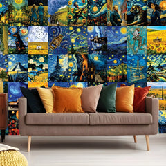 Moonlight Sky Wall Collage Kit - A4 Size Wall Posters Set