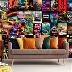 Super Cars Wall Collage Kit - A4 Size Wall Posters Set