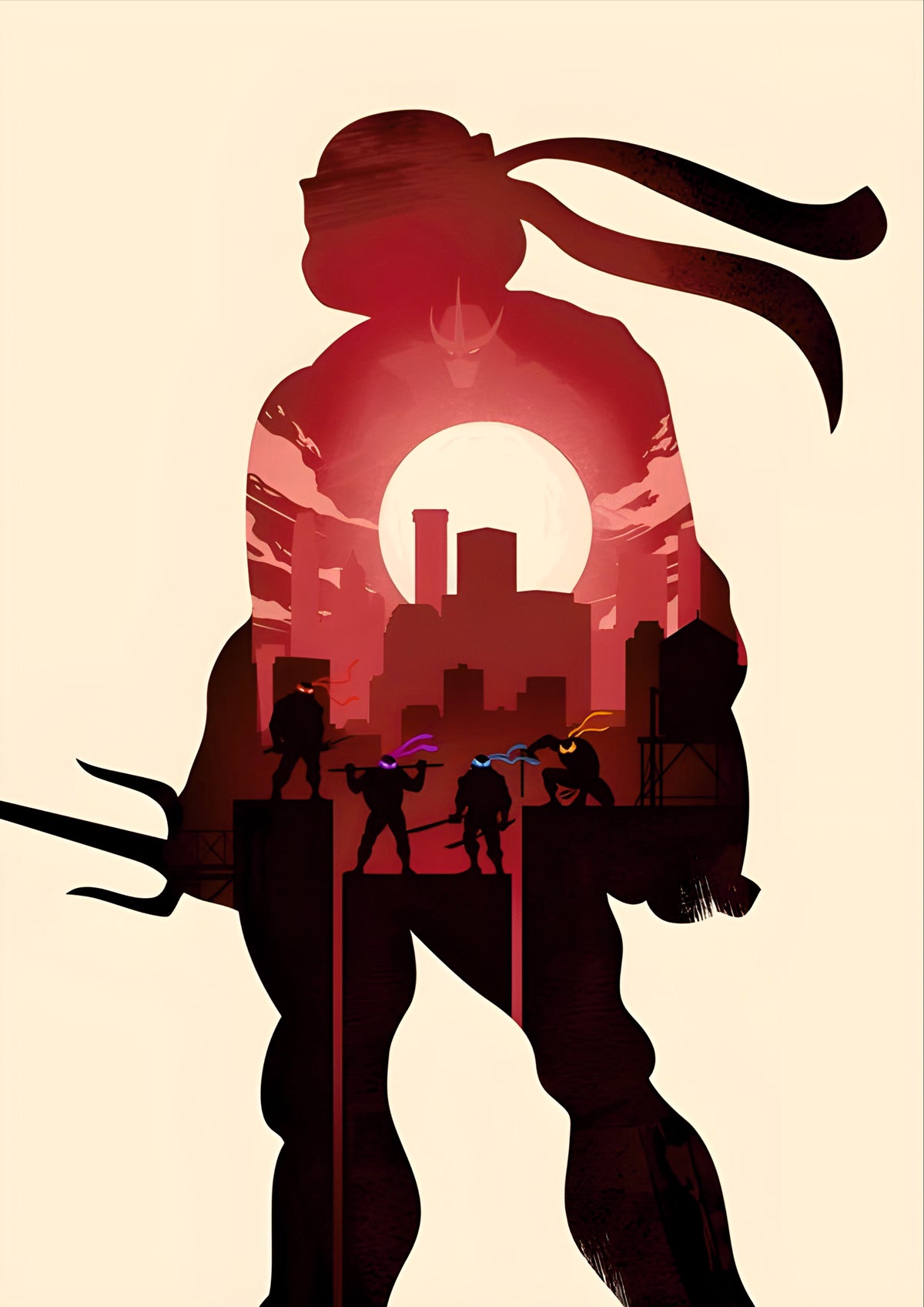 Teenage Mutant Ninja Turtles City Silhouette Poster (Game Poster)