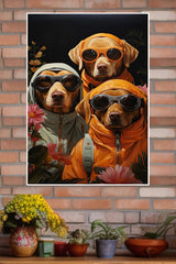 The Dog Trio with Cool Jacket and Sunglasses | Animal Posters