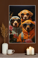 The Dog Trio with Cool Jacket and Sunglasses | Animal Posters