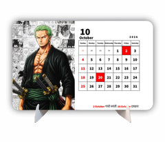 Wano Arc Zoro Premium Table Desk Calendar