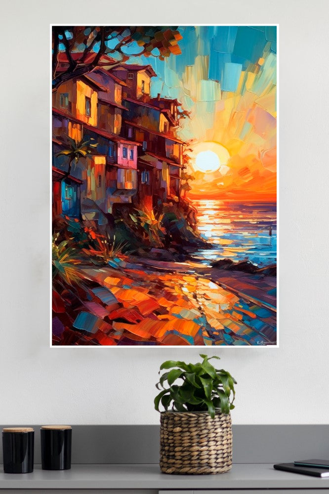 small seaside town with a beach | City Posters